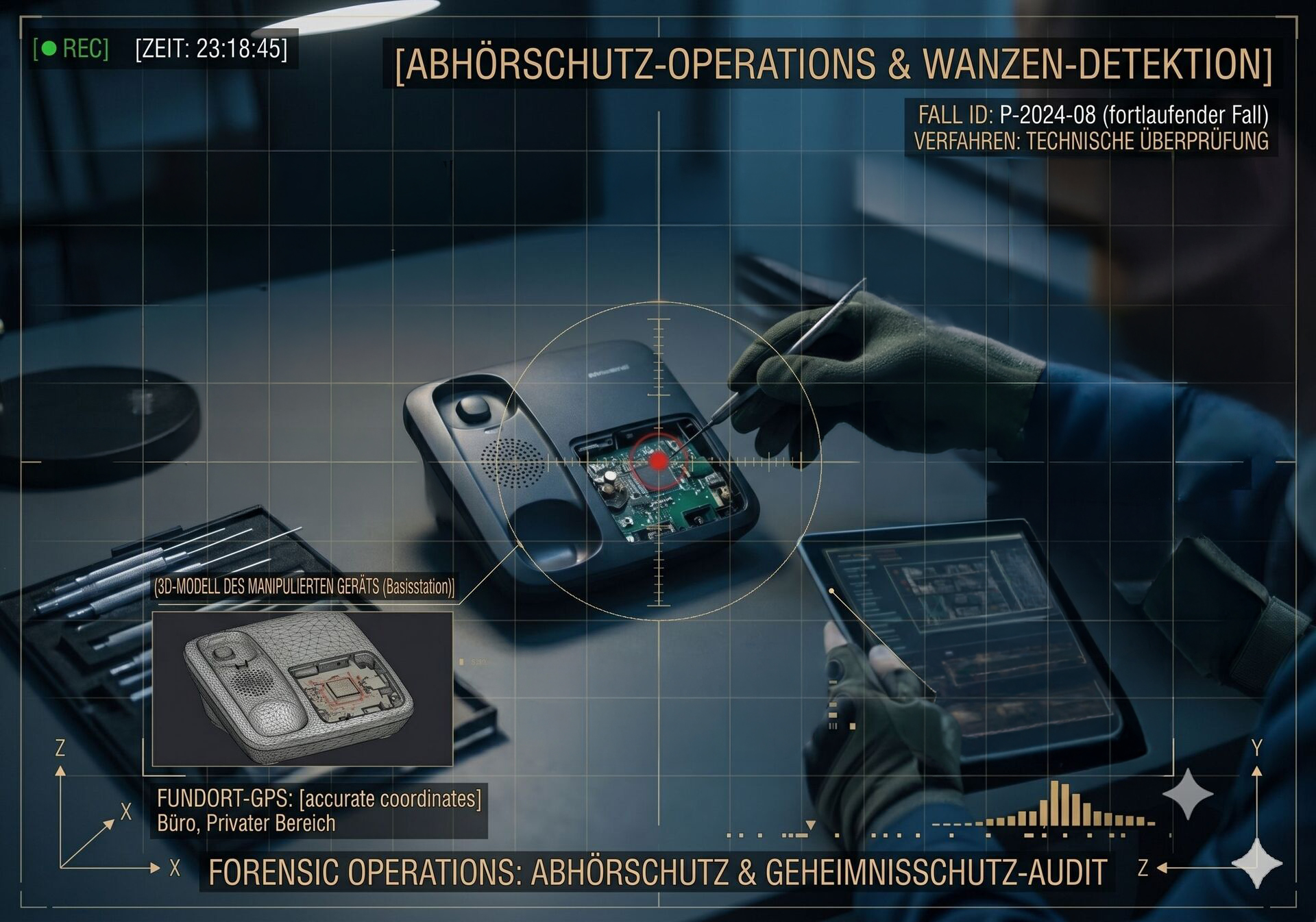 Berufsdetektiv im Gespräch mit einer Mandantin